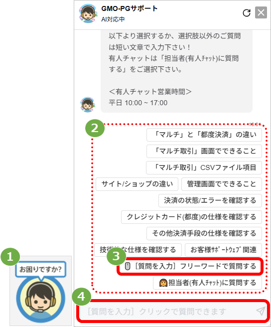 利用方法］チャットBOT利用ガイドライン