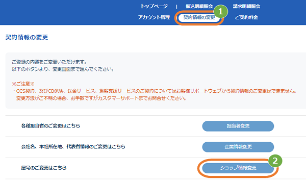 操作方法］お客様サポートウェブ／取扱店パートナー様向け ショップ名